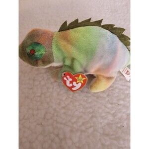 TY‎ Beanie Baby - RAINBOW the IGGY (tye-dyed) (9 inch)